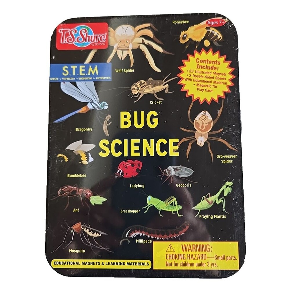 Bug Science S.T.E.M. Educational Learning Magnetic Tin New Sealed T.S. Shure